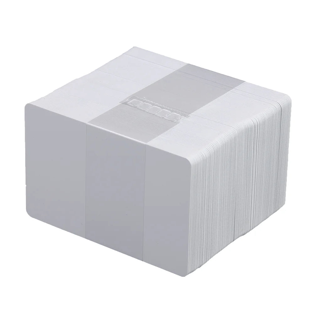 CONFEZIONE DA 100 TESSERE PVC BIANCHE - CON ANTENNA RFID SALTO - 0,80mm - ISO STANDARD