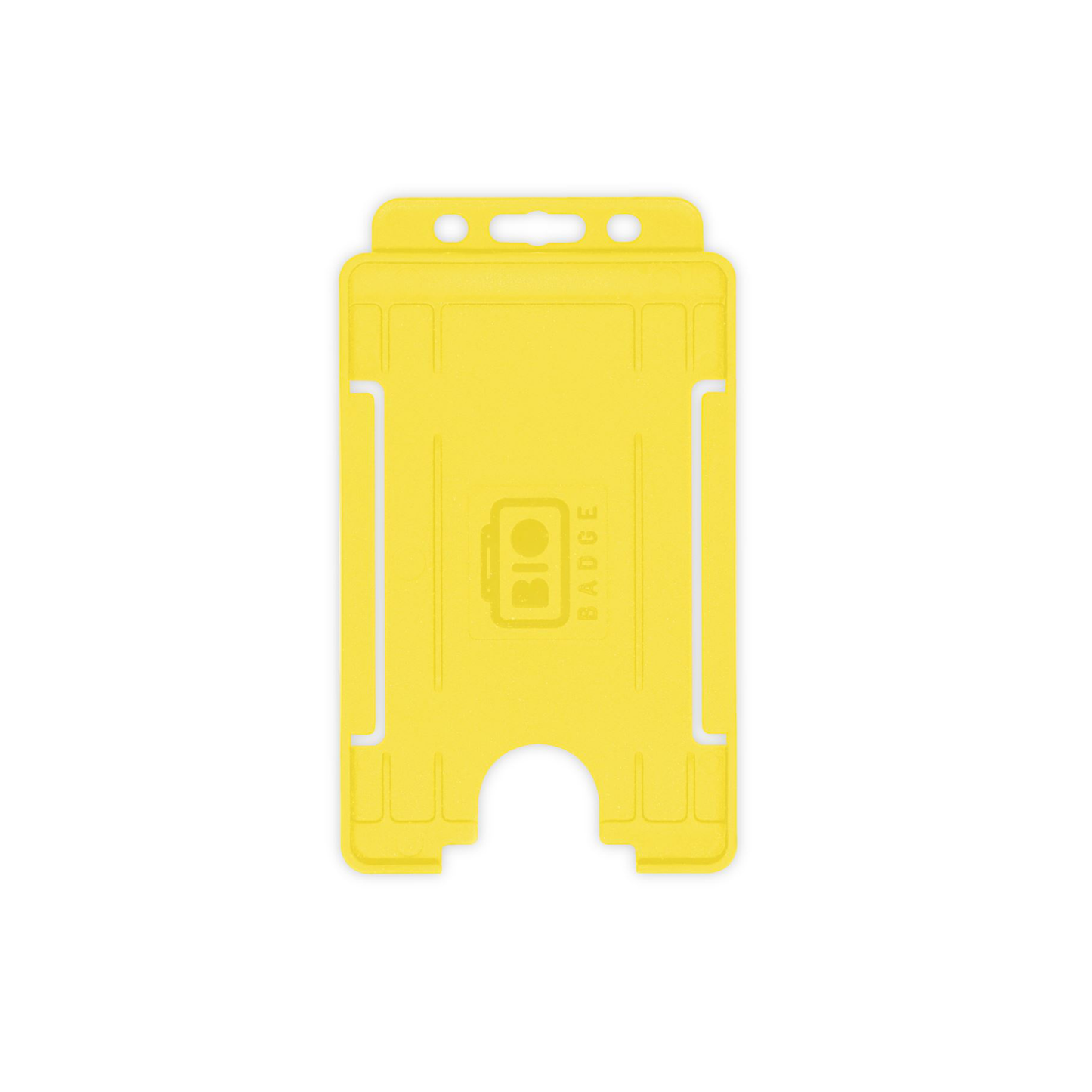 PORTABADGE IN PVC RIGIDO VERTICALE APERTO CON ASOLA COLORE GIALLO
