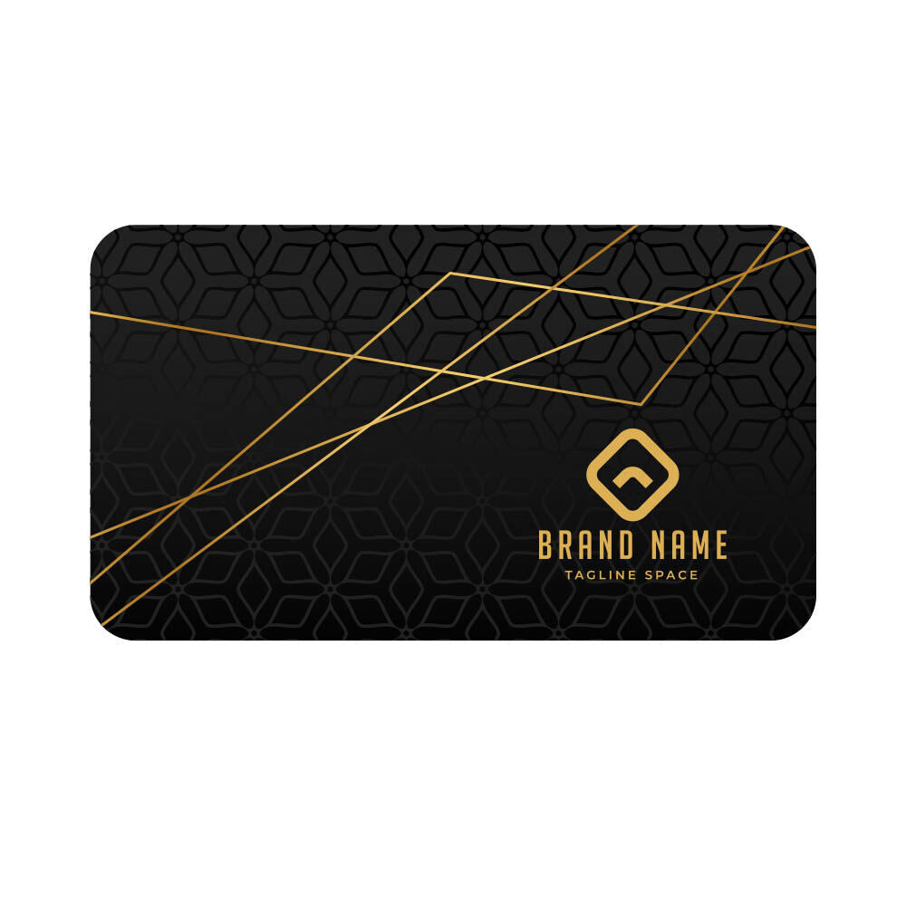BIGLIETTI DA VISITA RFID NFC NTAG 13,56MHZ CONTACTLESS - VERSIONE NERO OPACO - CON LOGO ORO METAL E ARGENTO METAL (CON LA TUA GRAFICA PERSONALIZZATA)