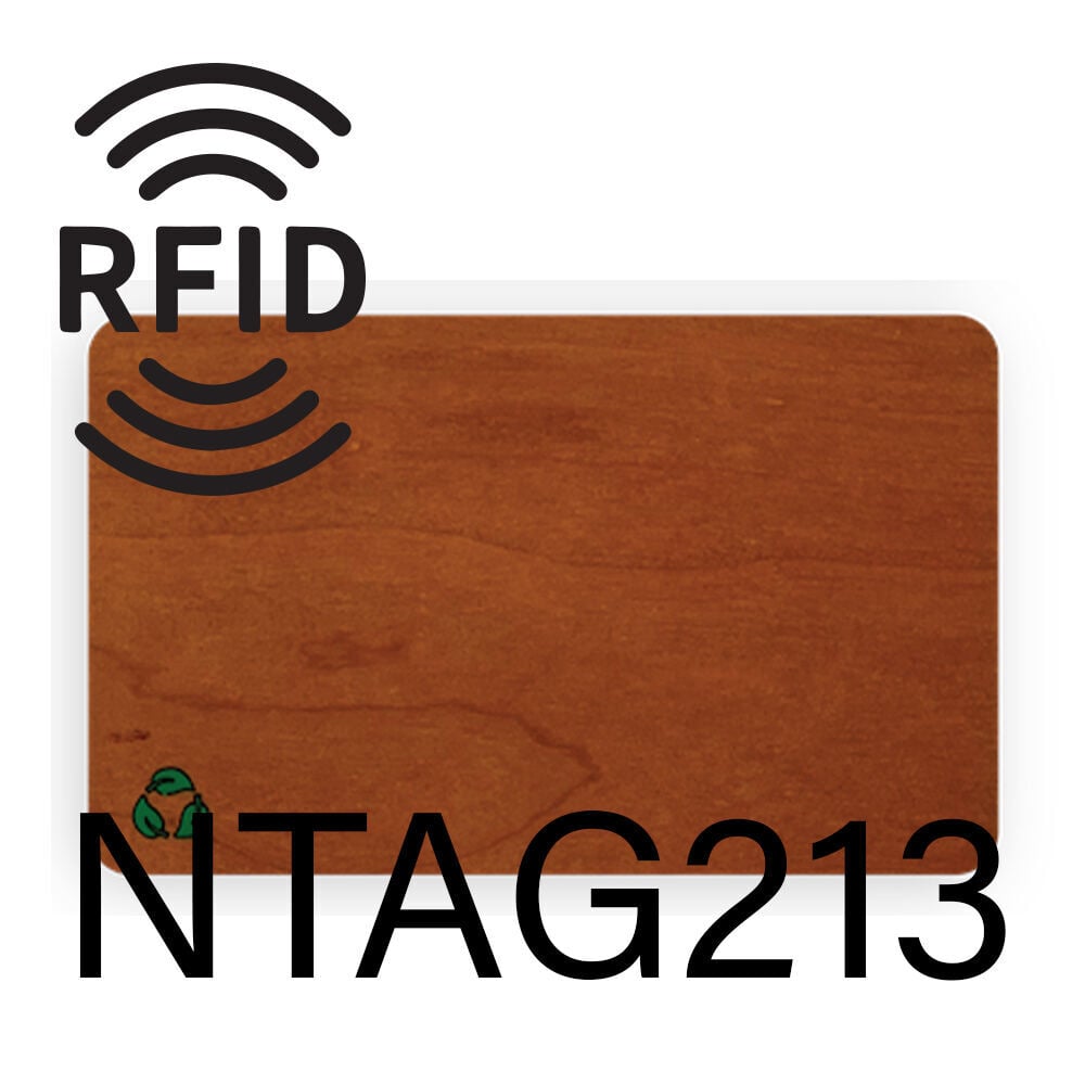 CARD RFID NFC NTAG213 LEGNO CILIEGIO 13,56MHZ