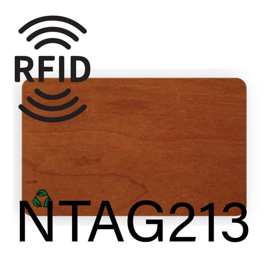 CARD RFID NFC NTAG213 LEGNO CILIEGIO 13,56MHZ