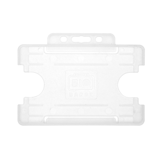 PORTABADGE IN PVC RIGIDO ORIZZONTALE APERTO CON ASOLA