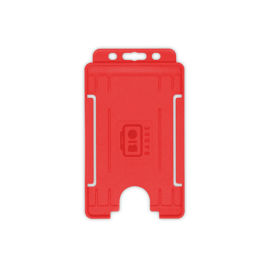 PORTABADGE IN PVC RIGIDO VERTICALE APERTO CON ASOLA COLORE ROSSO