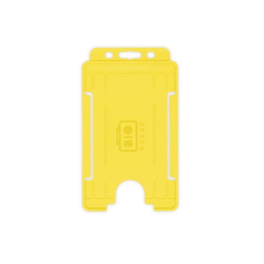 PORTABADGE IN PVC RIGIDO VERTICALE APERTO CON ASOLA COLORE GIALLO