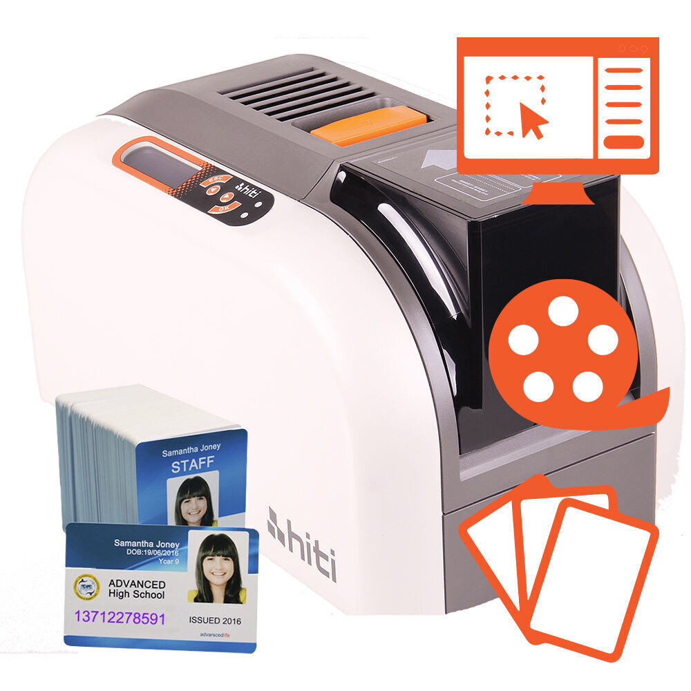 HITI CS200 CARD PRINTER + SET PER LA PRODUZIONE DI 400 CARD PVC A COLORI