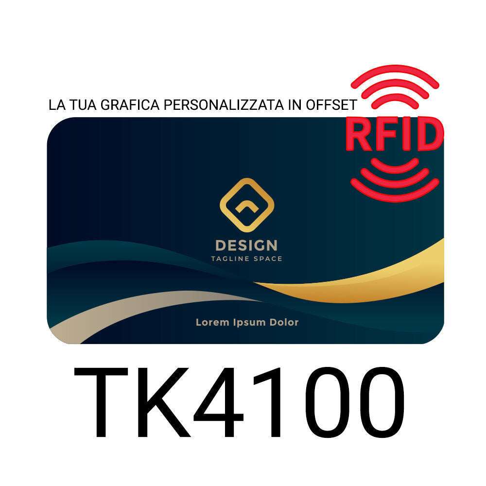 CARD RFID TK4100 125KHZ PRESTAMPATE OFFSET FRONTE RETRO 4+4 (CON LA TUA GRAFICA PERSONALIZZATA)
