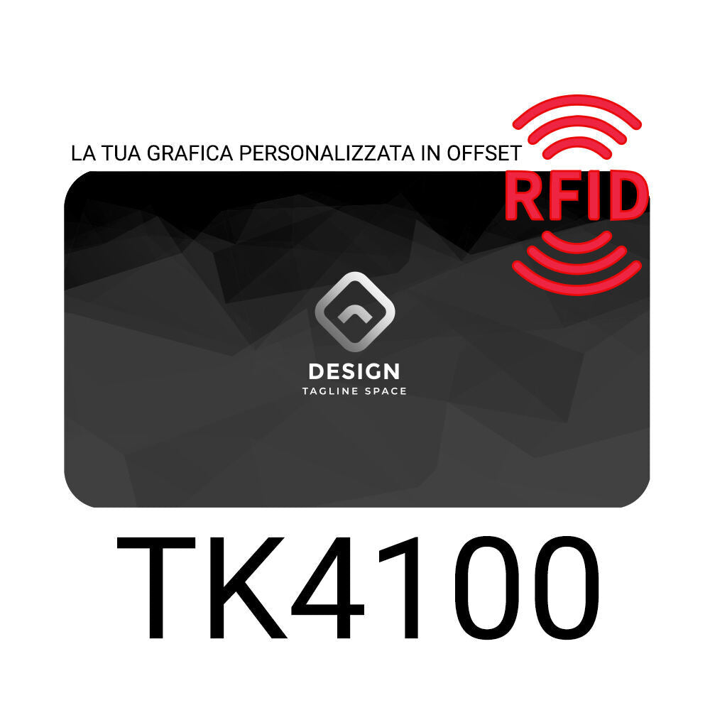 CARD RFID TK4100 125KHZ PRESTAMPATE OFFSET FRONTE RETRO 4+4 (CON LA TUA GRAFICA PERSONALIZZATA)